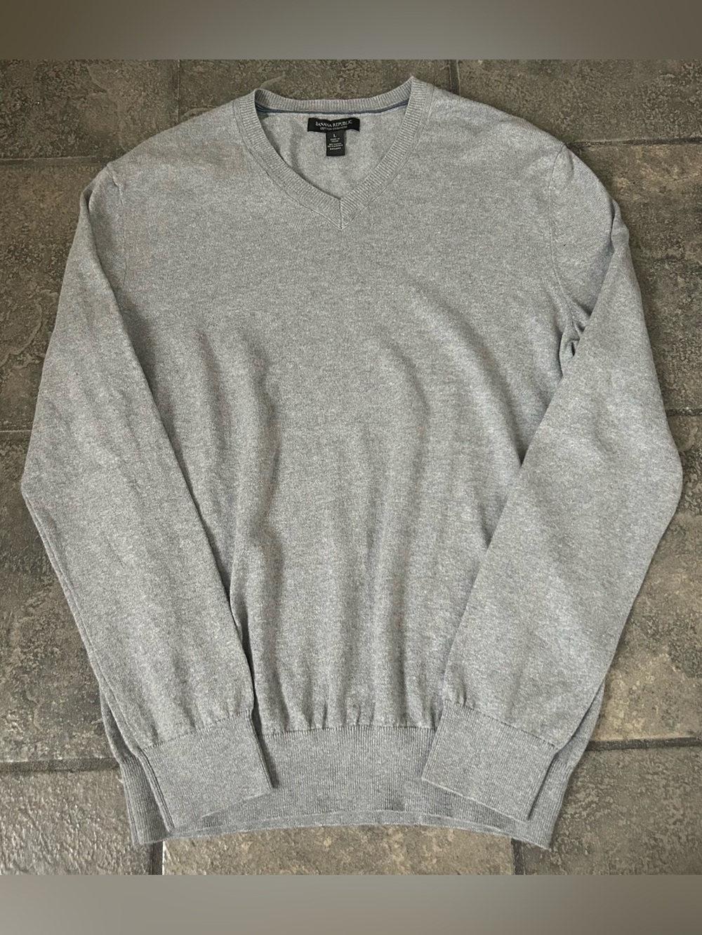Banana Republic Men’s Grey Cotton Cashmere Crewneck Sweater Size Large